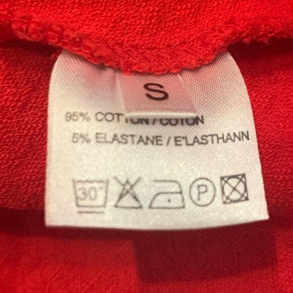 Ganni Womens red textured high waist pencil skirt, thick jersey, size small - Picture 6 of 6